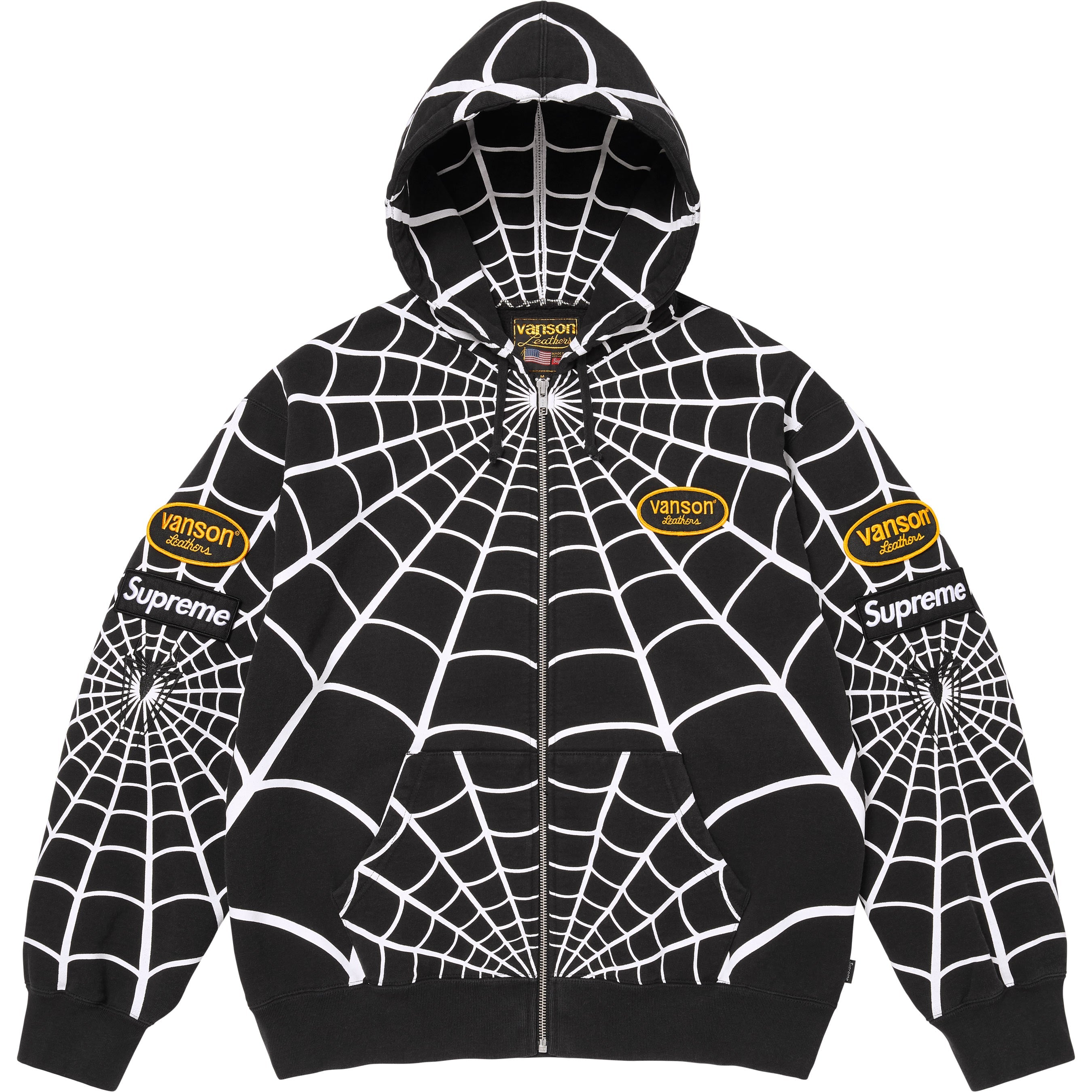 Supreme®/Vanson Leathers® Spider-Man Zip Up Hooded Sweatshirt view 9